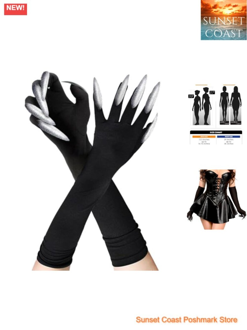 Cat Claw Gloves Costume Witch Cosplay Accessory Women
